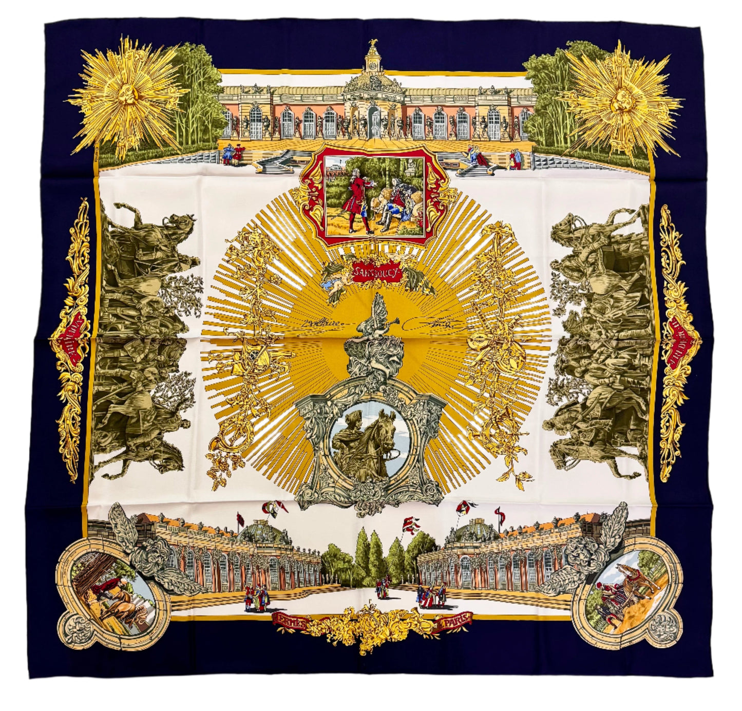 Hermes Carre 90 Sanssoucy Silk Scarf