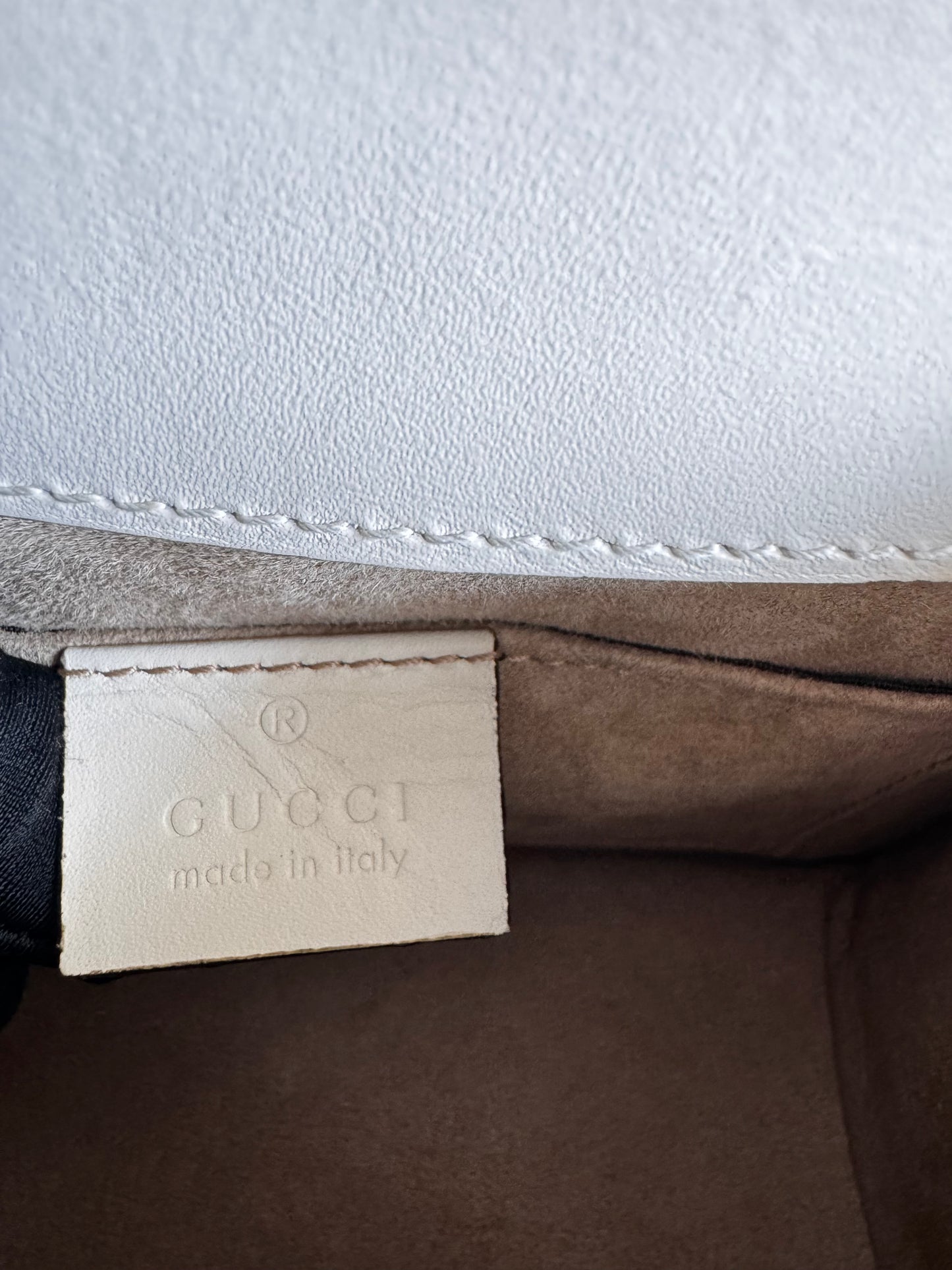 Gucci Sylvie White Mini Chain Bag