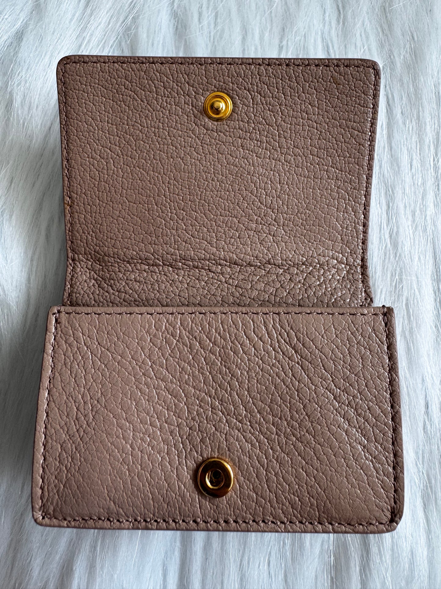 Balenciaga Le City leather mini wallet-beige