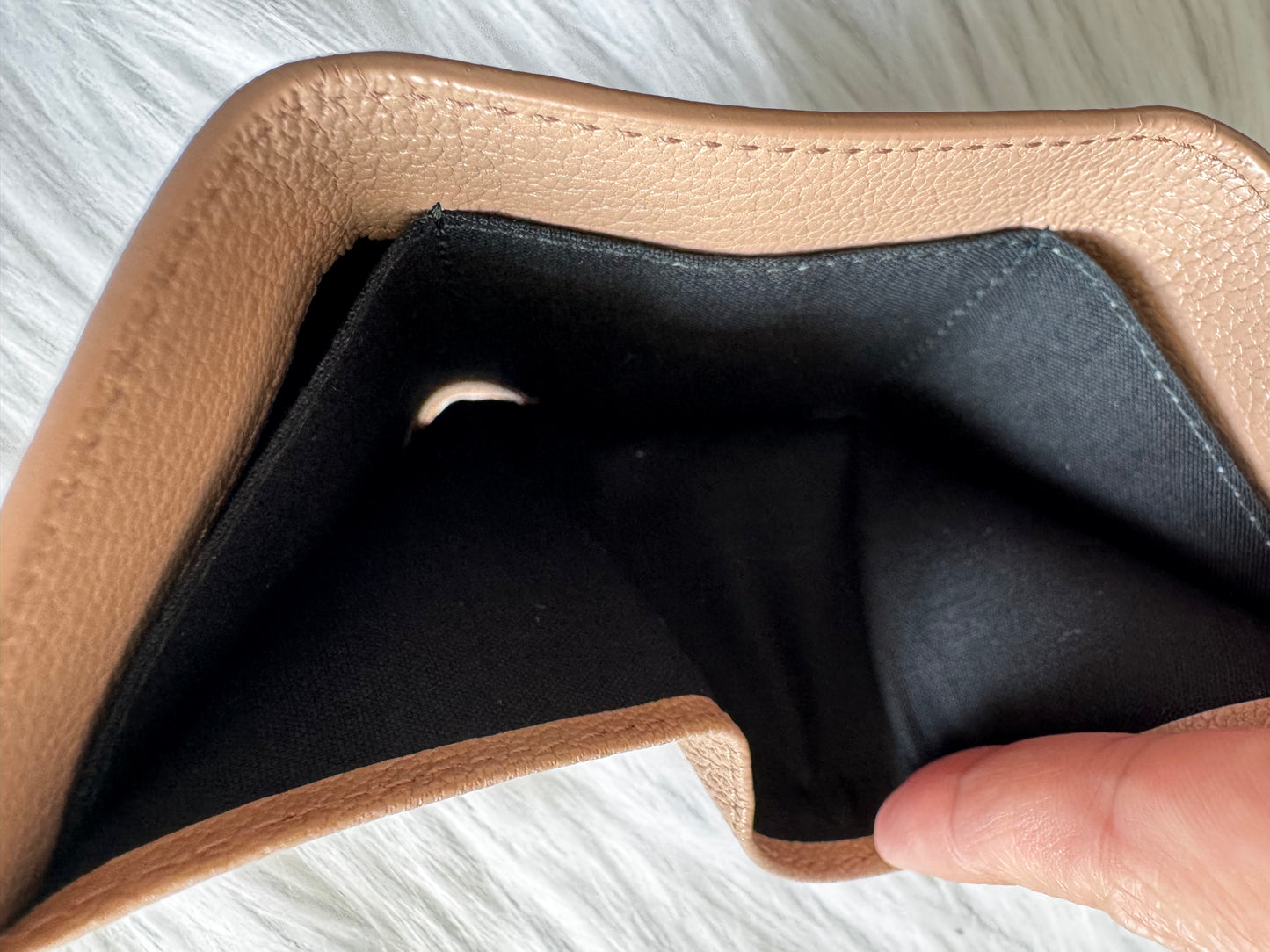Balenciaga Le City leather mini wallet-beige