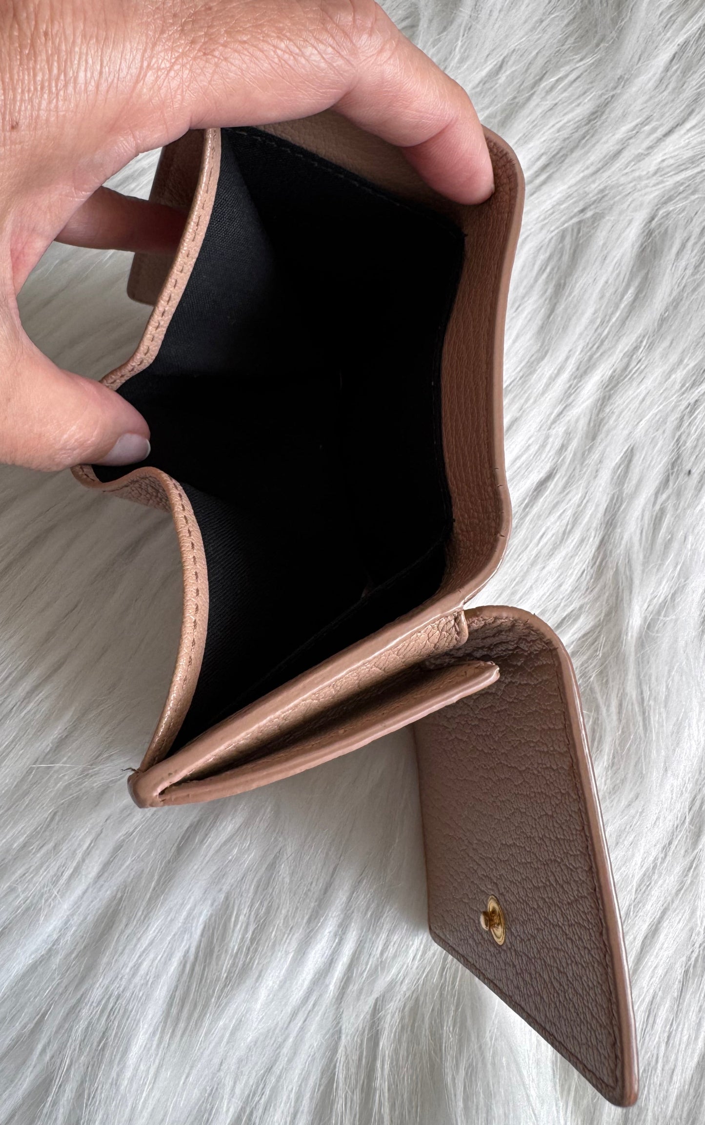 Balenciaga Le City leather mini wallet-beige