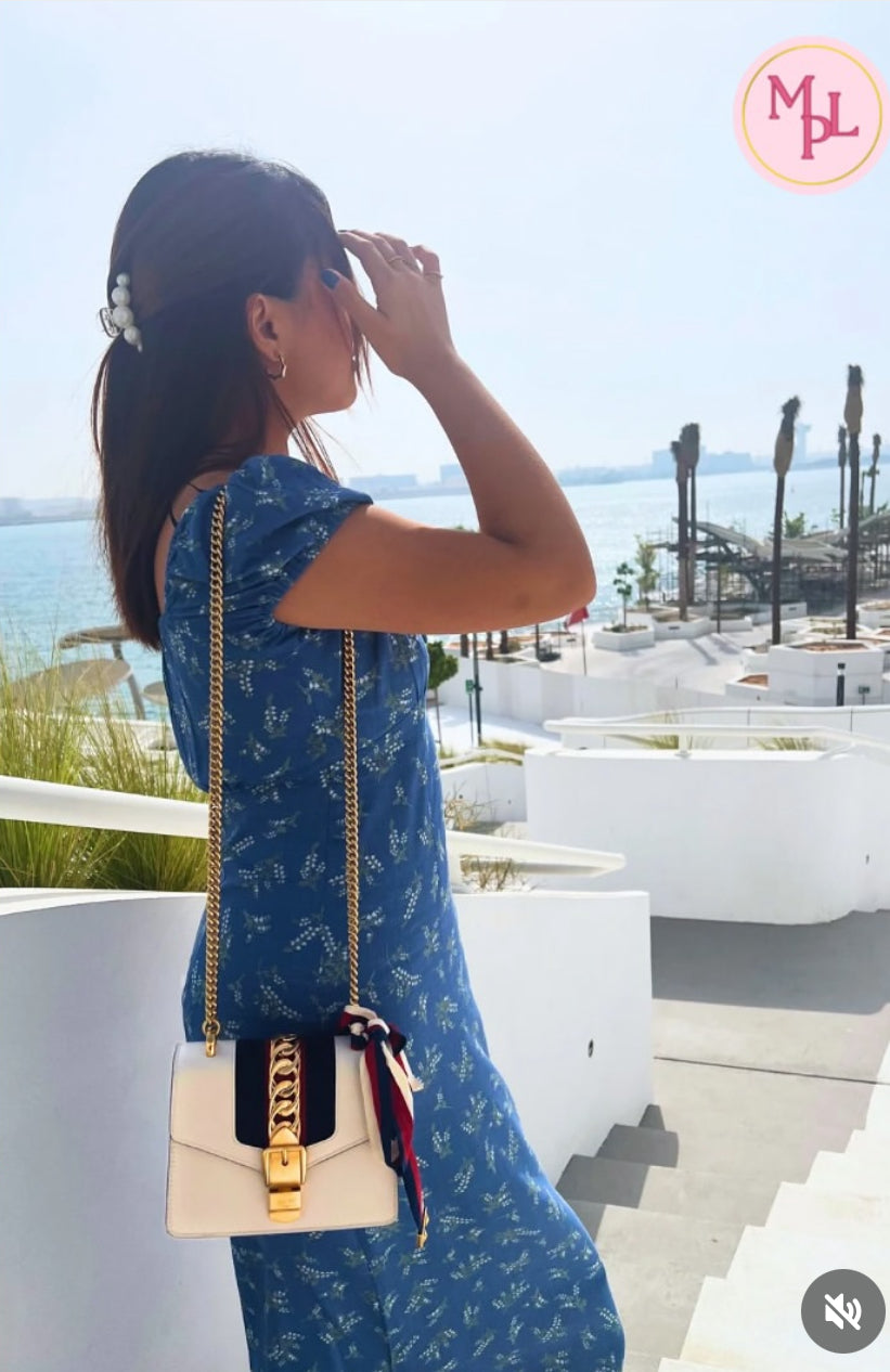 Gucci Sylvie White Mini Chain Bag