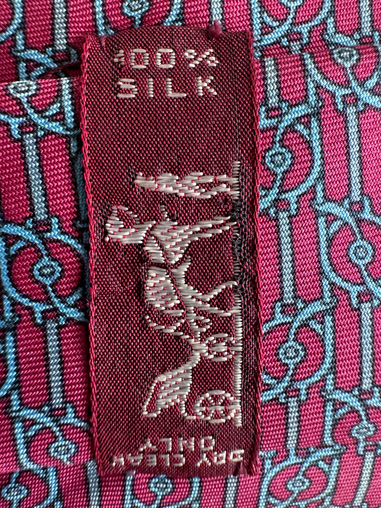 Hermes Pink printed necktie