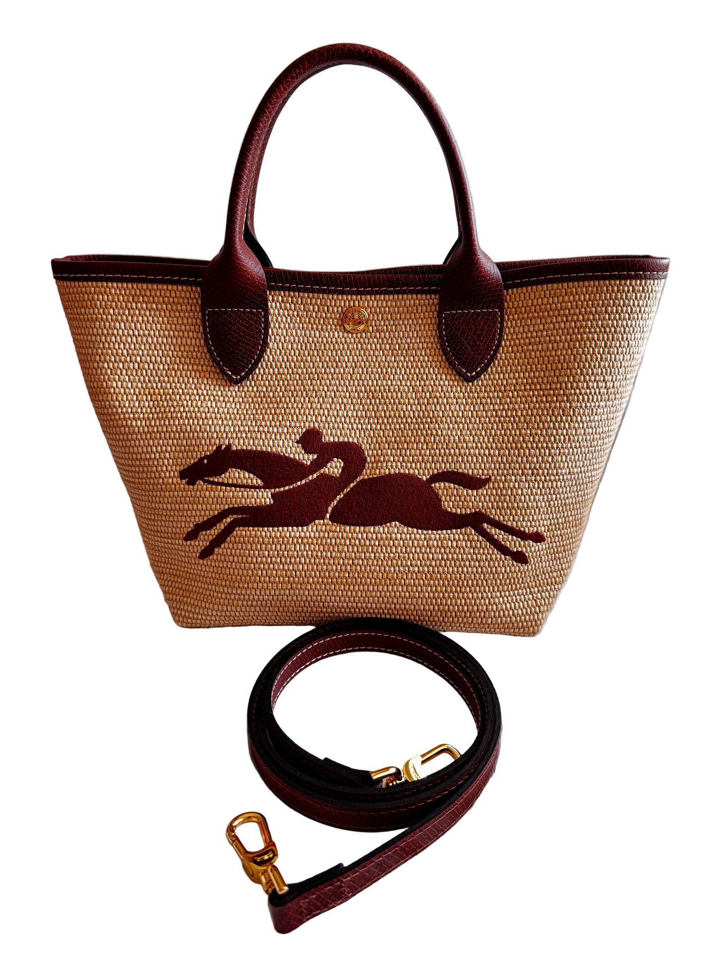 Longchamp Small Le Panier Pliage Basket Bag with strap