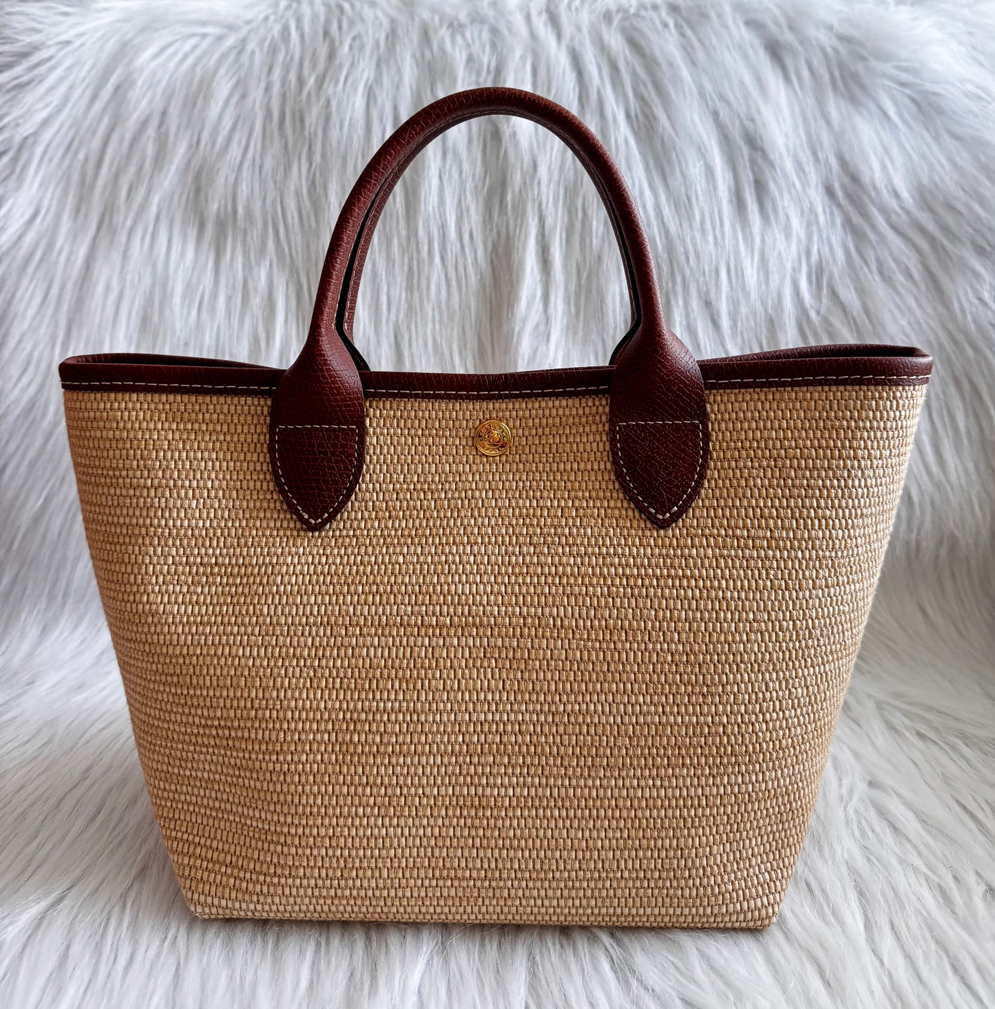 Longchamp Small Le Panier Pliage Basket Bag with strap