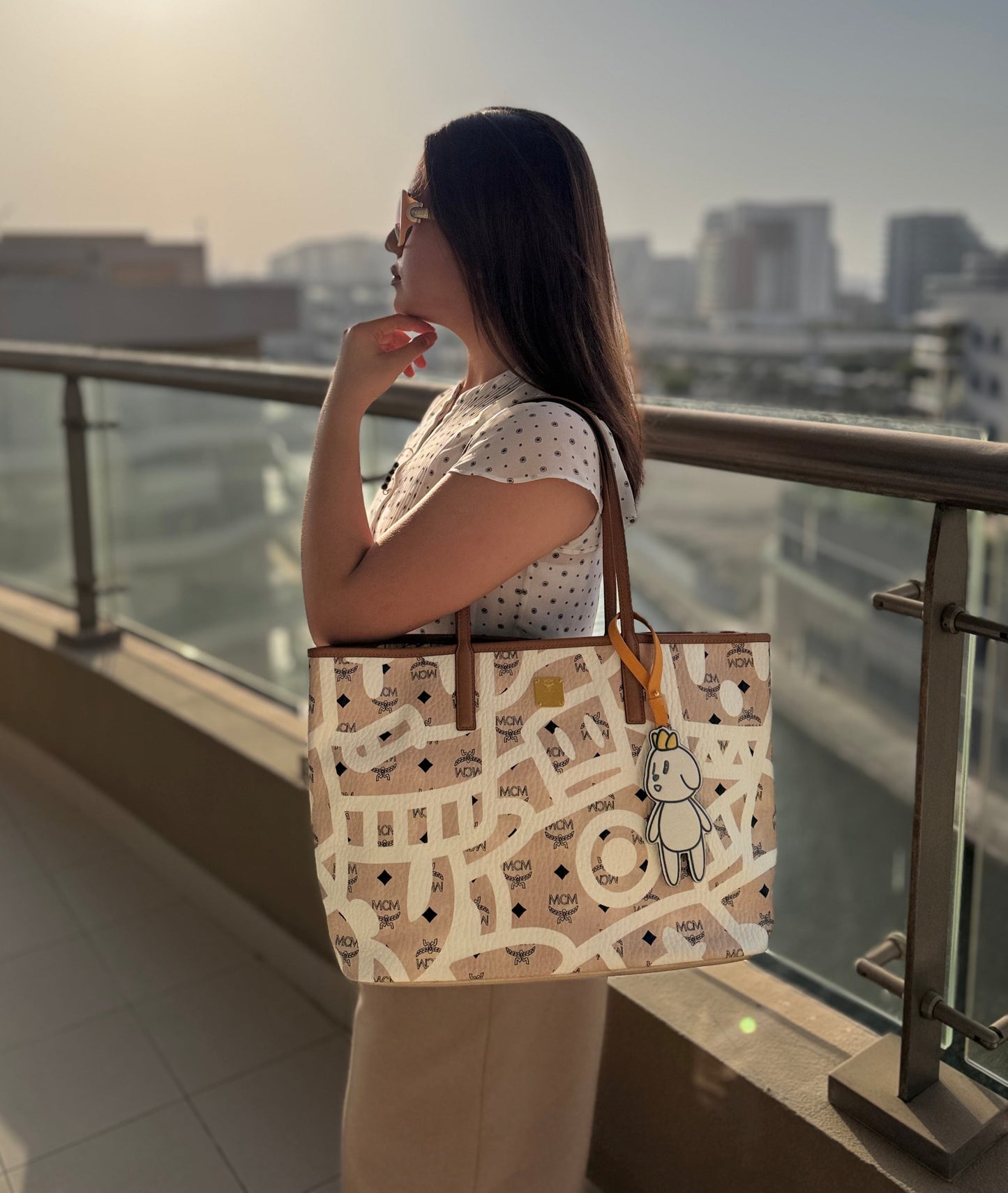 حقيبة MCM Mini Flap ثنائية الاتجاه - ثلاثية الألوان
