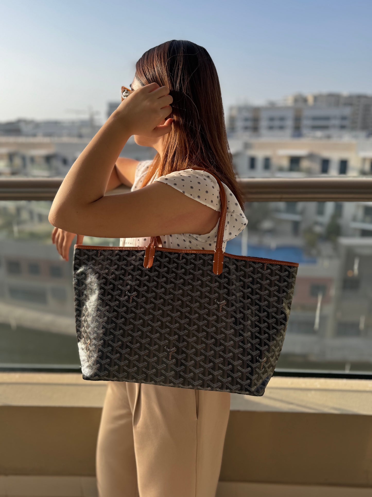 Goyard Saint Louis PM Tote Bag -Black & Tan
