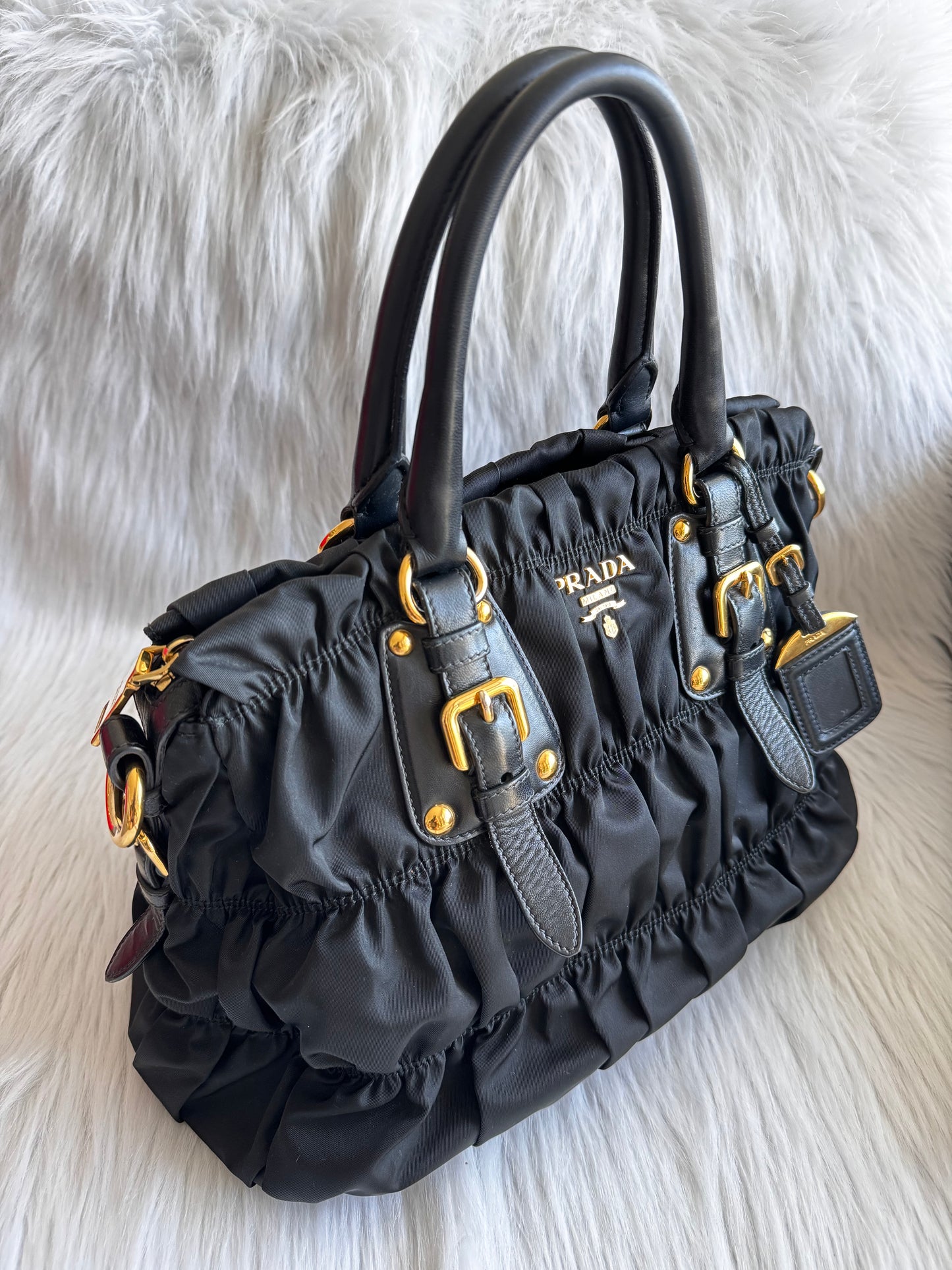 Prada Nylon Quilted Black Handbag