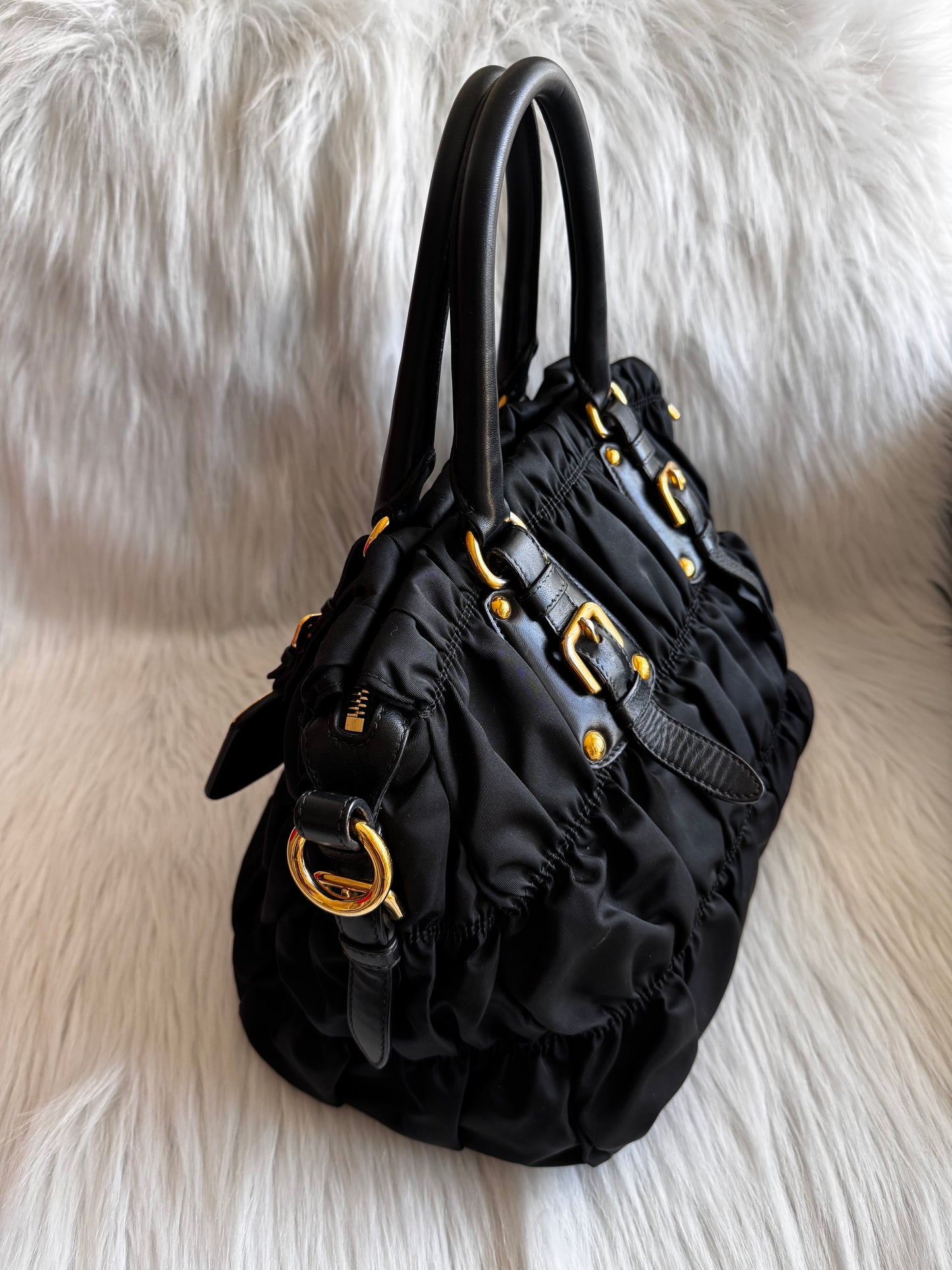 Prada Nylon Quilted Black Handbag