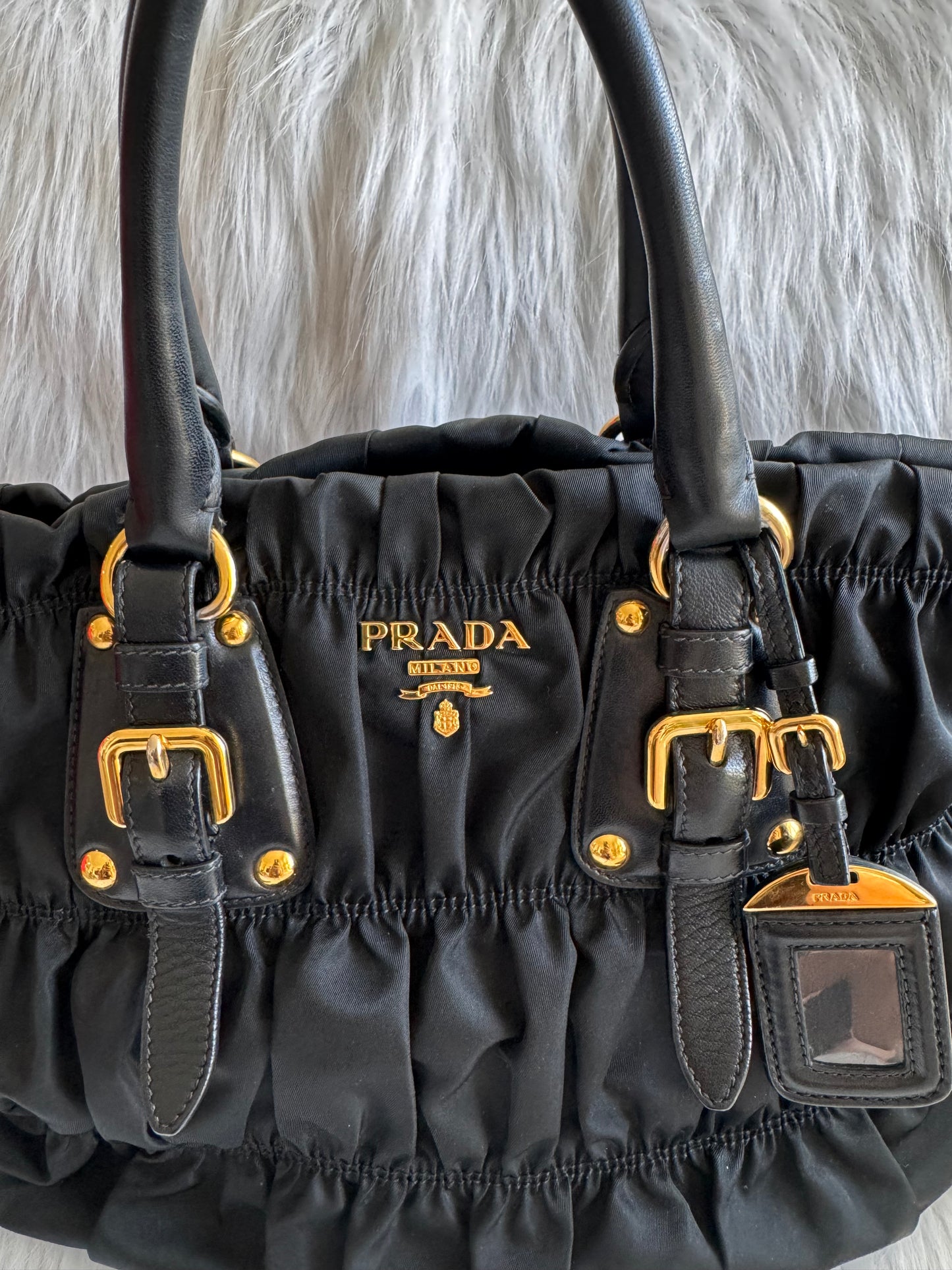 Prada Nylon Quilted Black Handbag
