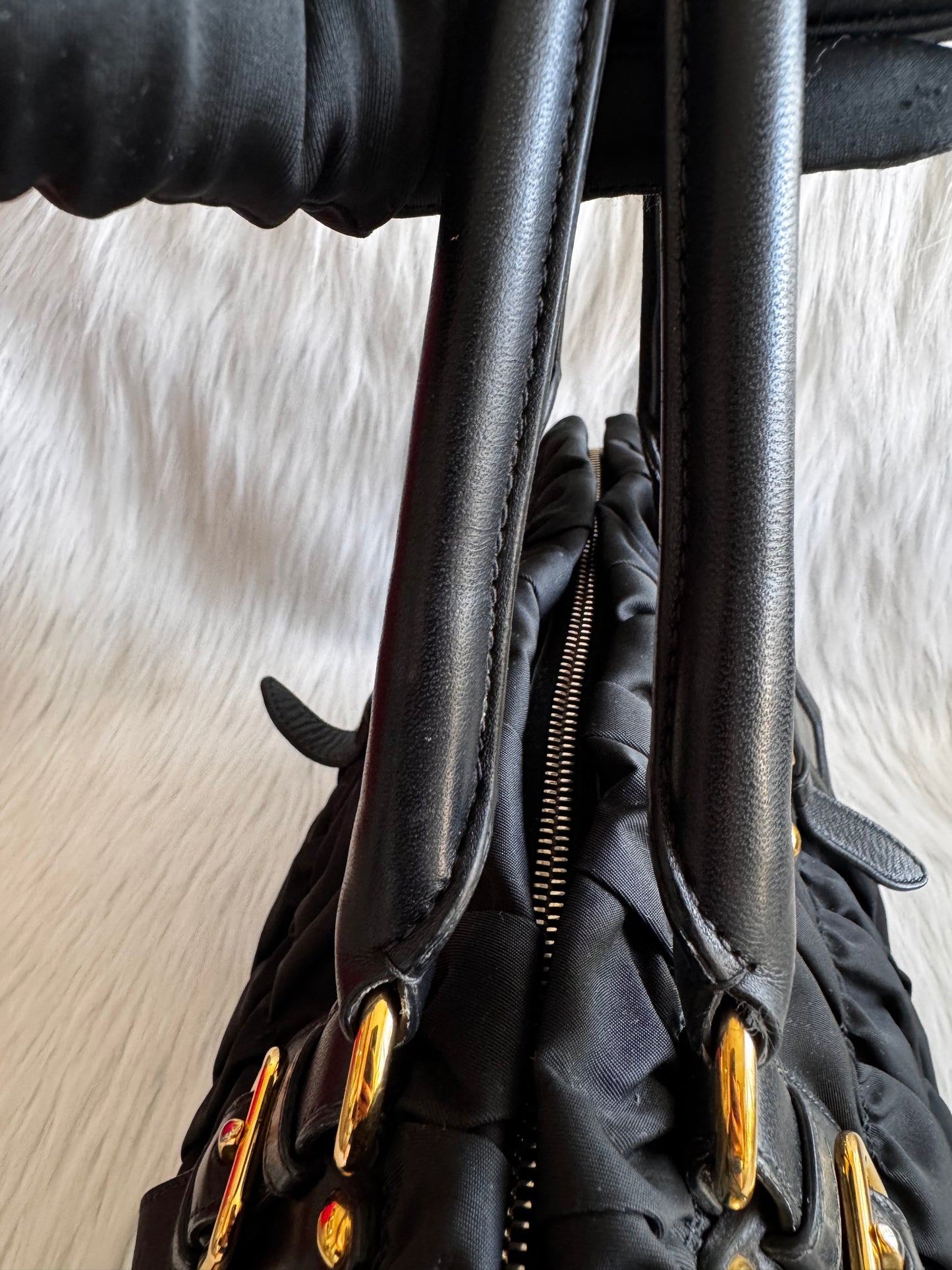 Prada Nylon Quilted Black Handbag