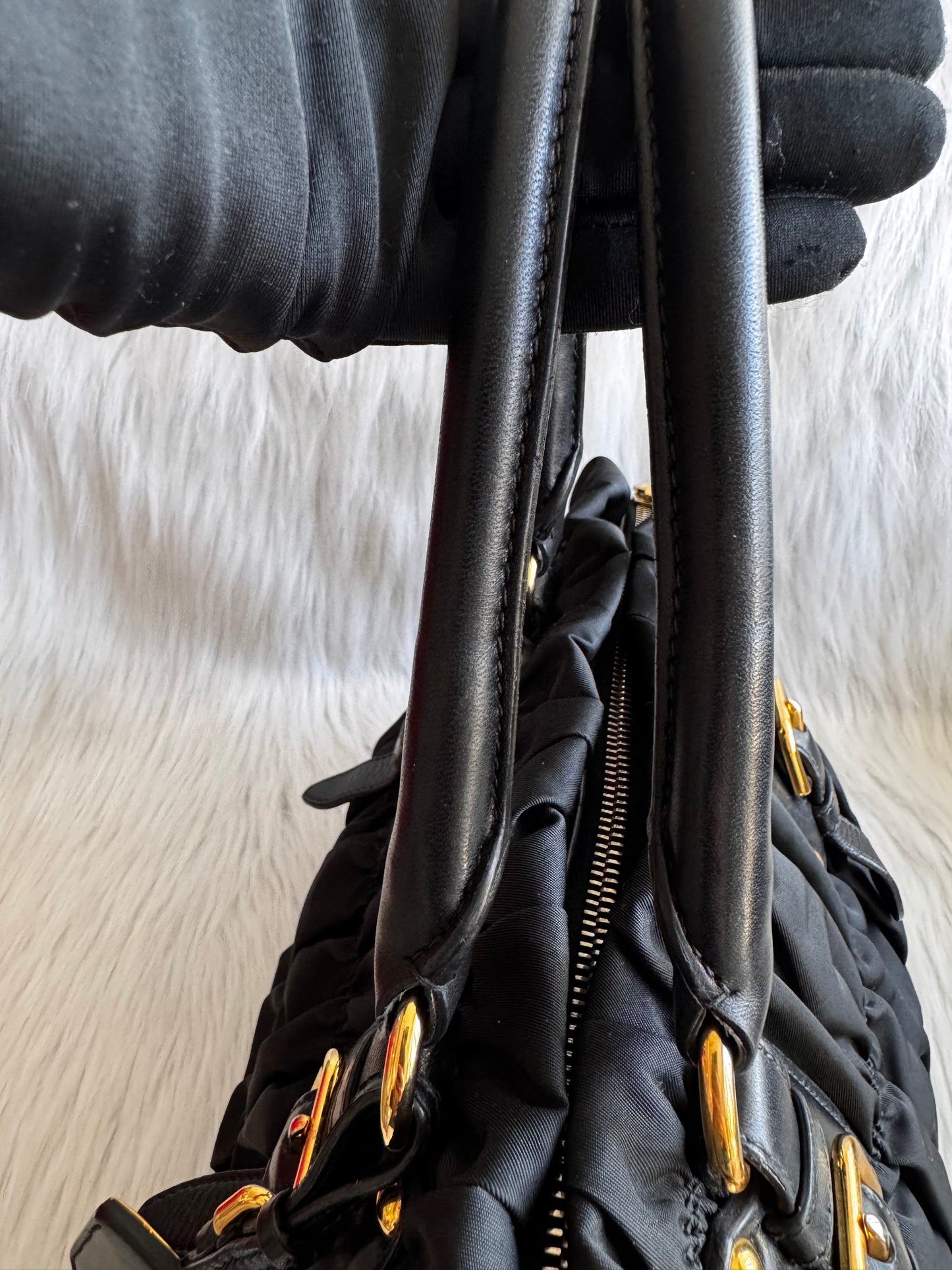 Prada Nylon Quilted Black Handbag