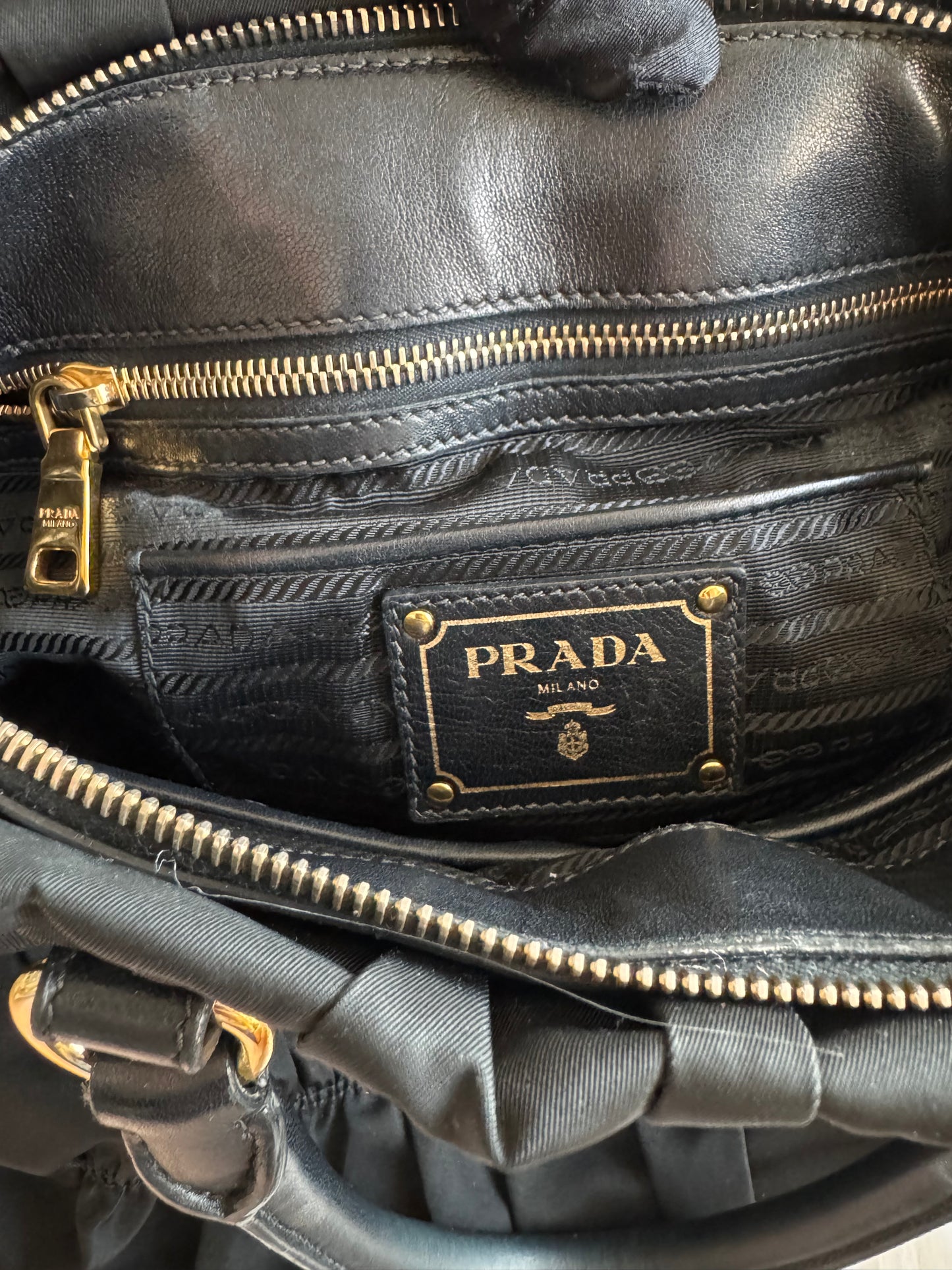 Prada Nylon Quilted Black Handbag