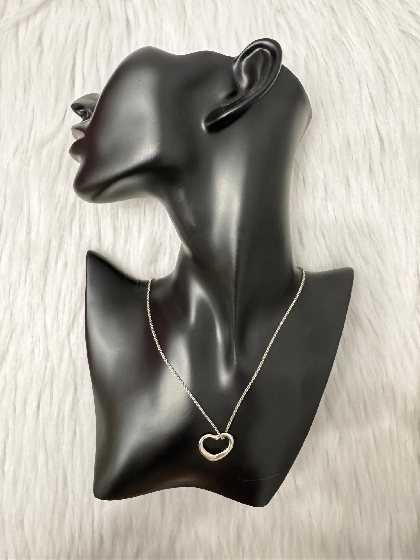 Tiffany & Co. Open Heart Necklace Silver