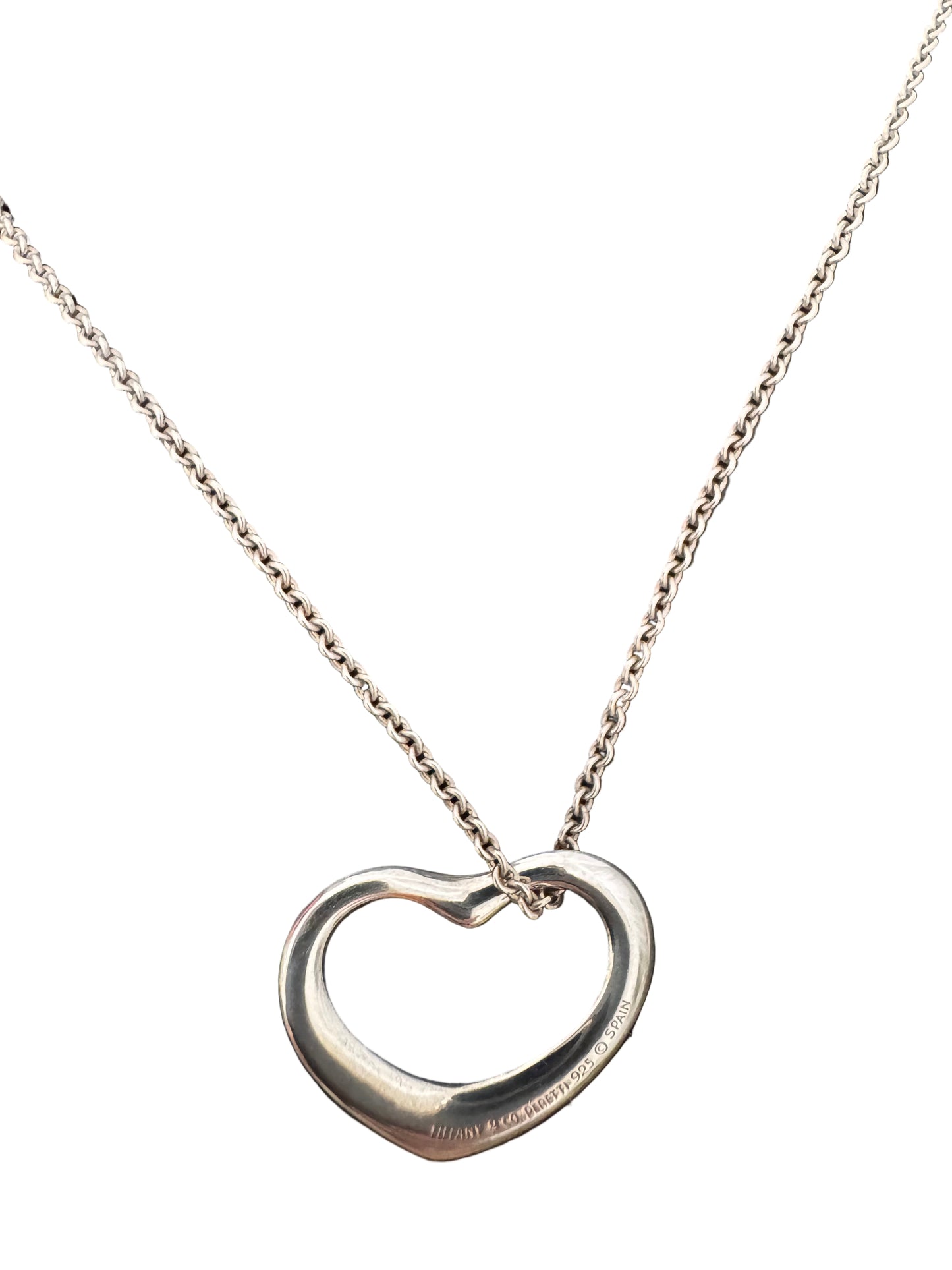 Tiffany & Co. Open Heart Necklace Silver