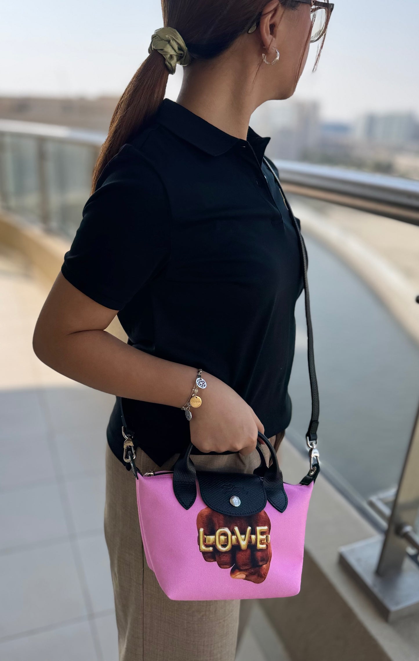 حقيبة كتف صغيرة Gucci GG Marmont - حمراء