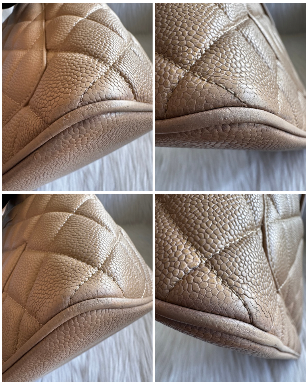 حقيبة شانيل شوكو بار بسلسلة من الجلد مع حقيبة شانيل كانفاس مجانية