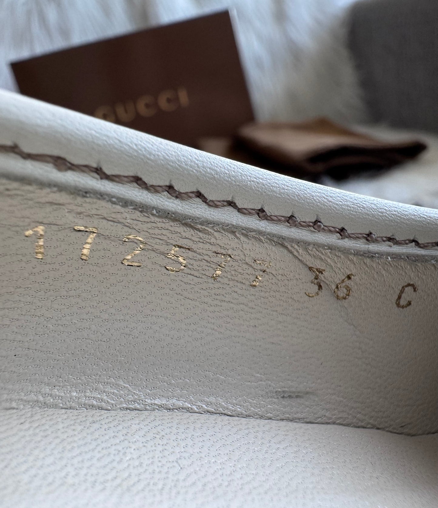 Gucci Monogram Leather Bamboo Tassel Loafer Pumps Size 36