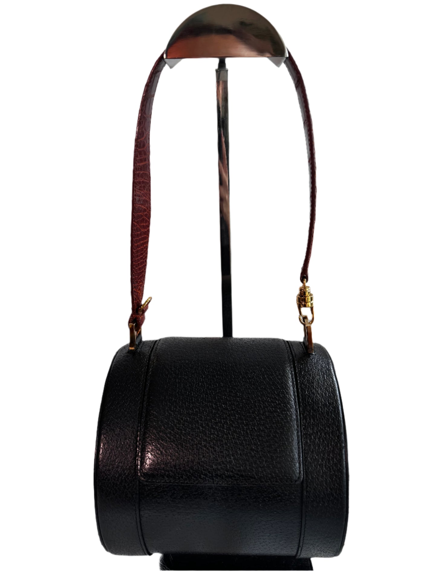Bvlgari Black Leather B.Zero1 Cylinder Bag