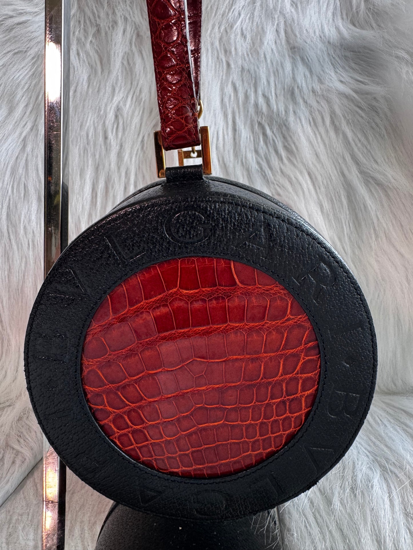 Bvlgari Black Leather B.Zero1 Cylinder Bag