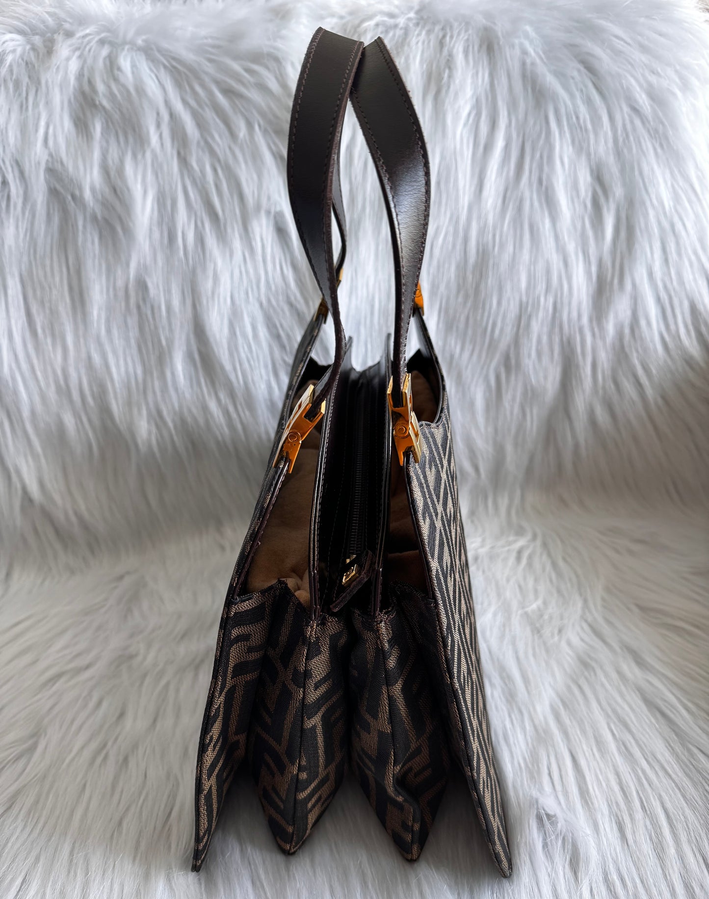 Fendi Zucca Canvas Shoulder Bag