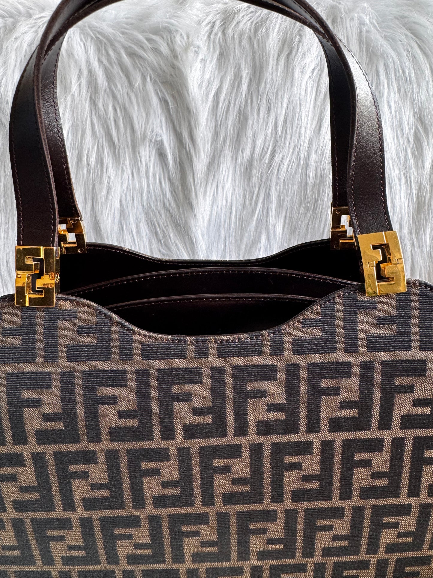 Fendi Zucca Canvas Shoulder Bag