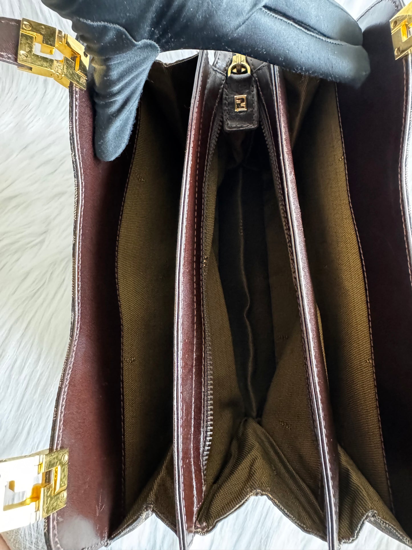 Fendi Zucca Canvas Shoulder Bag