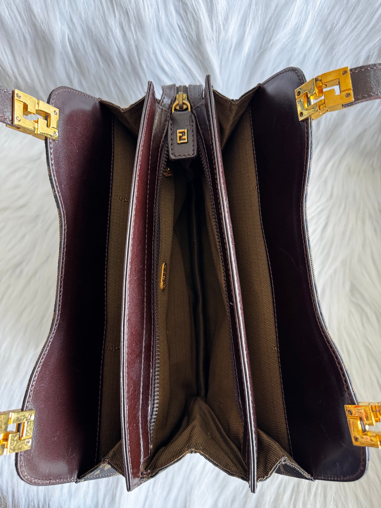 Fendi Zucca Canvas Shoulder Bag