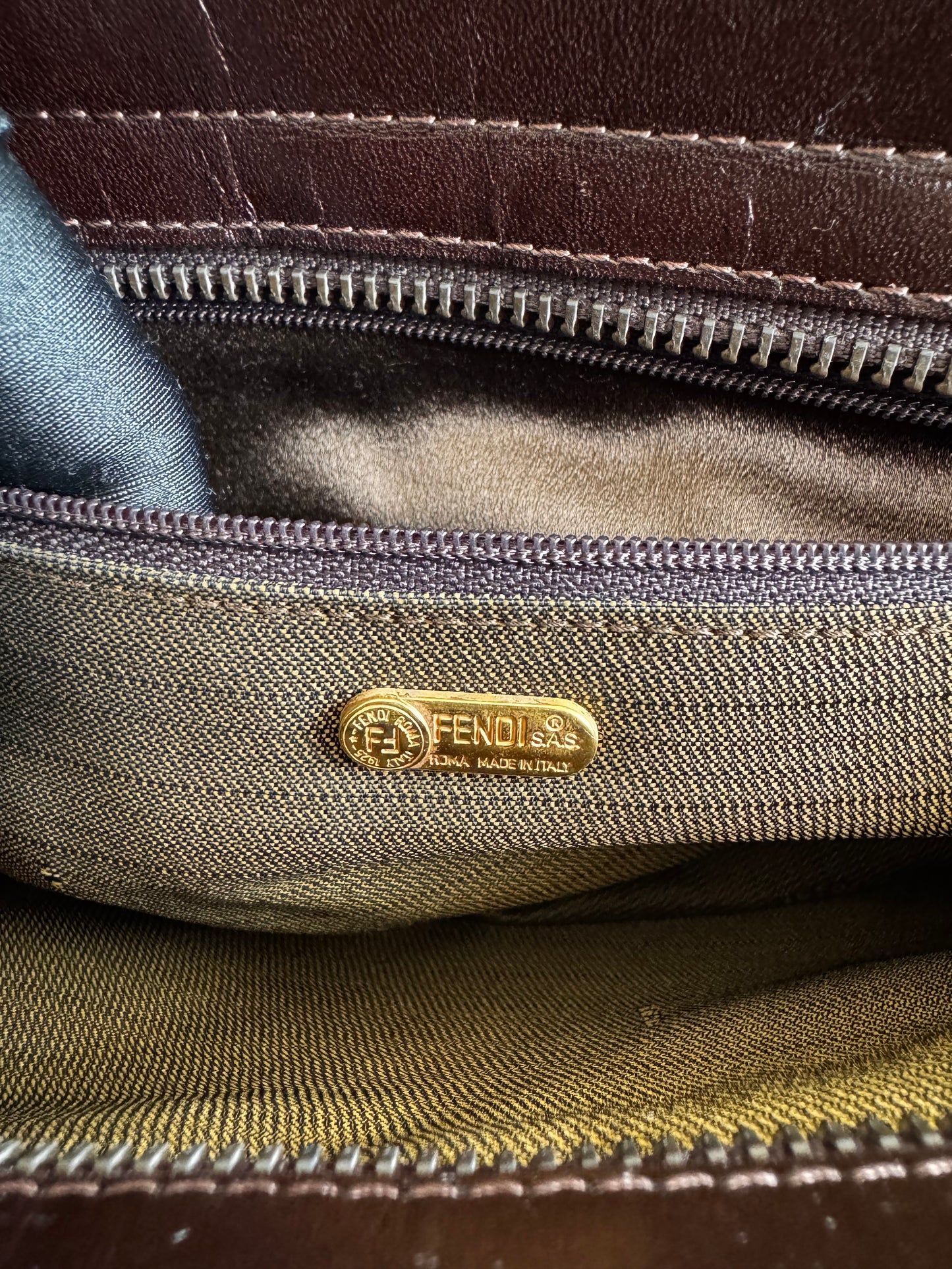 Fendi Zucca Canvas Shoulder Bag