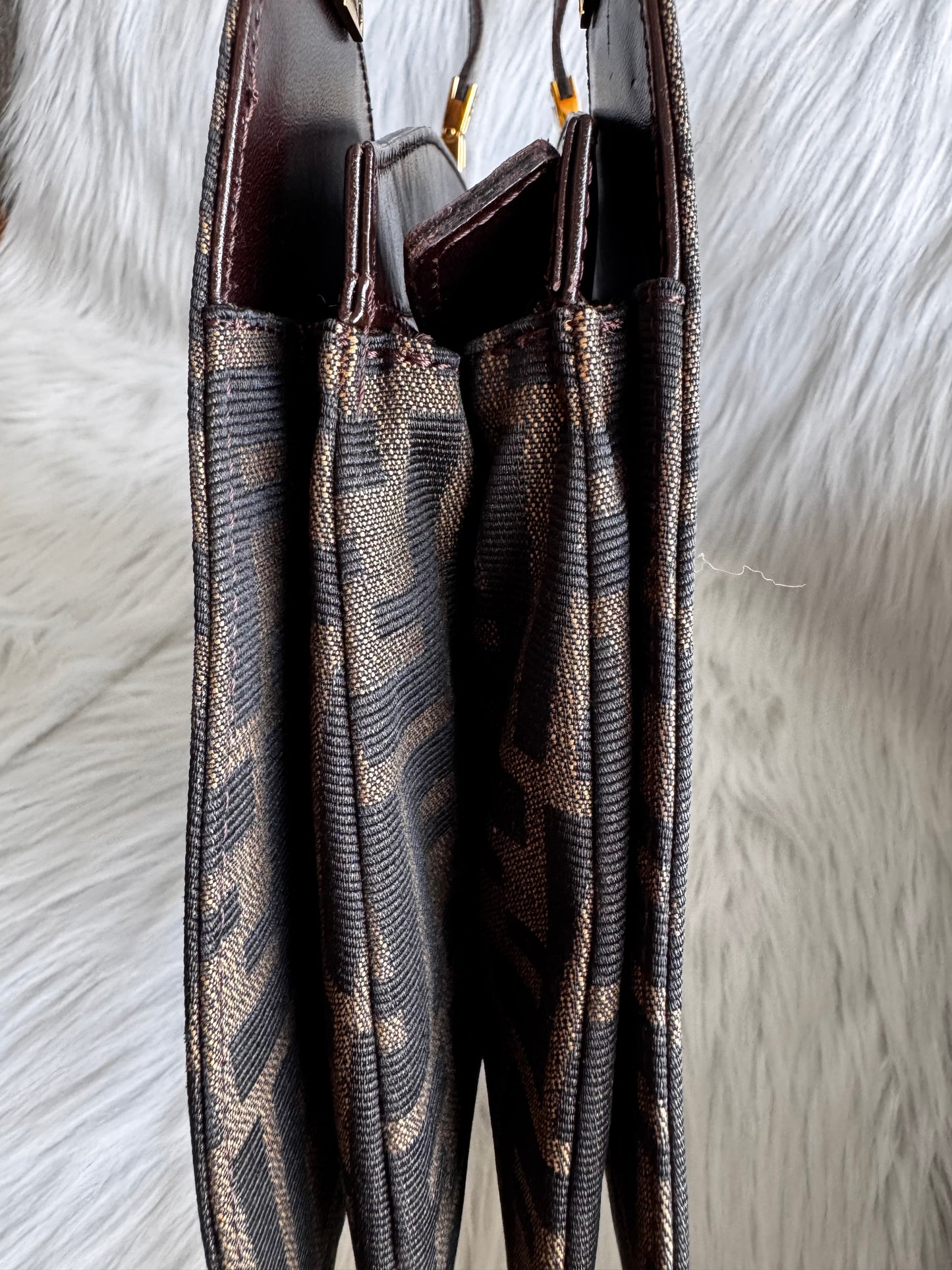 Fendi Zucca Canvas Shoulder Bag