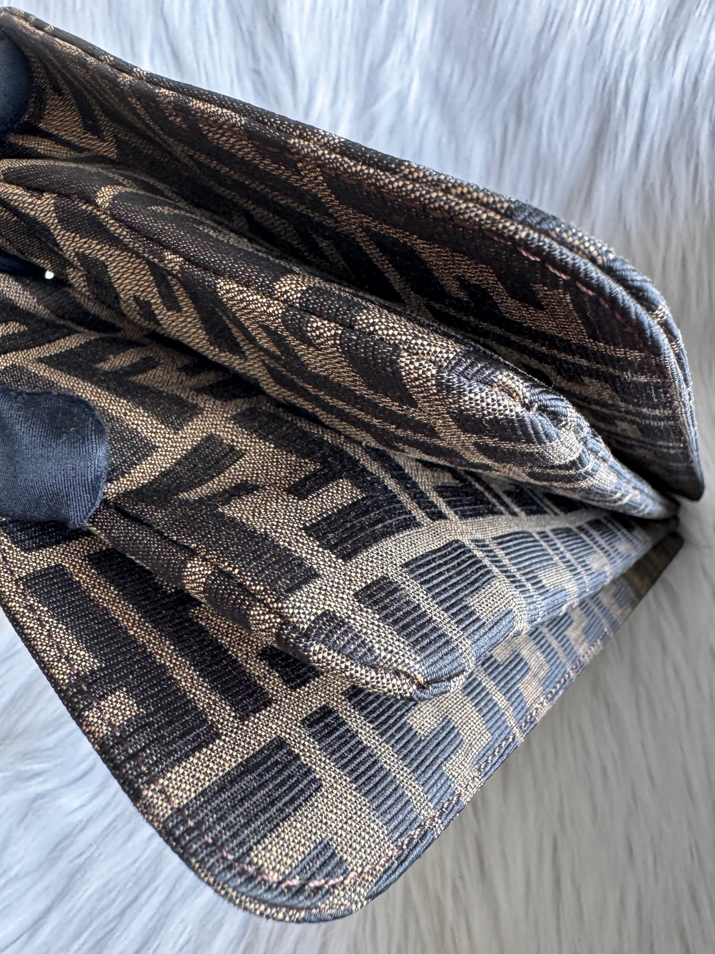 Fendi Zucca Canvas Shoulder Bag