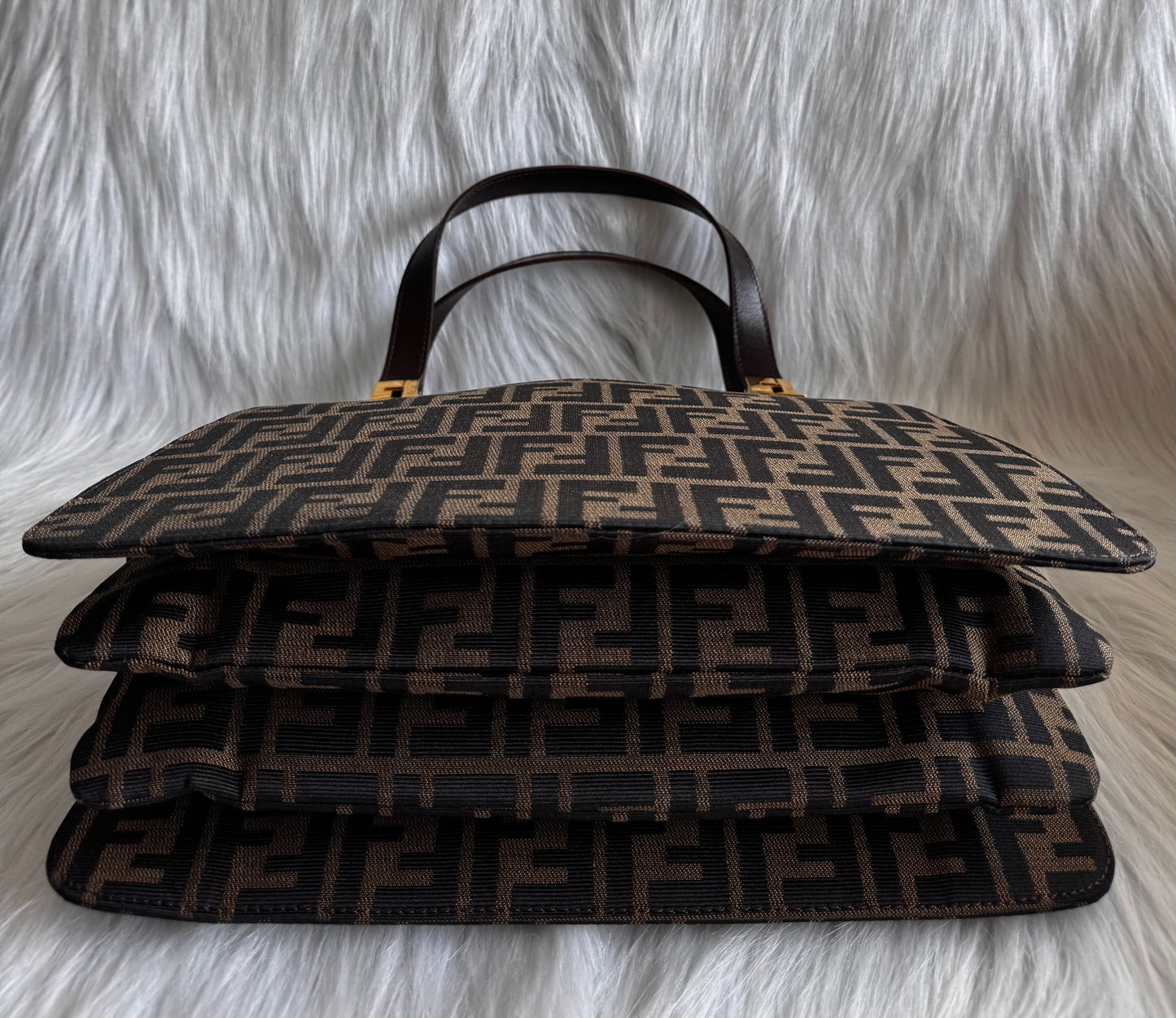 Fendi Zucca Canvas Shoulder Bag