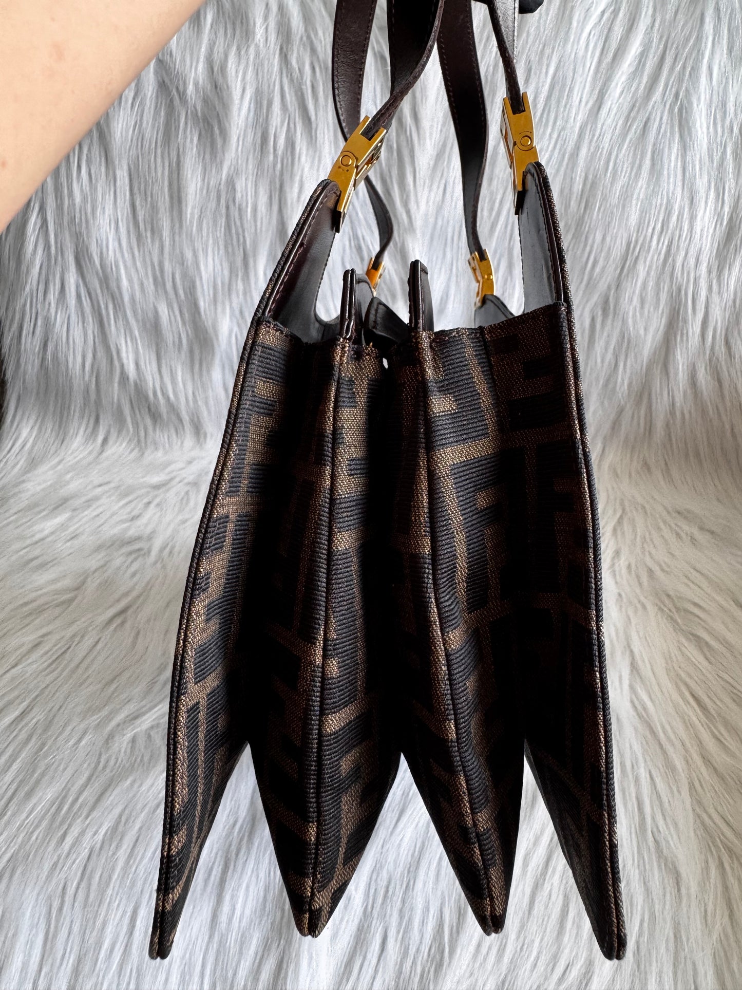 Fendi Zucca Canvas Shoulder Bag