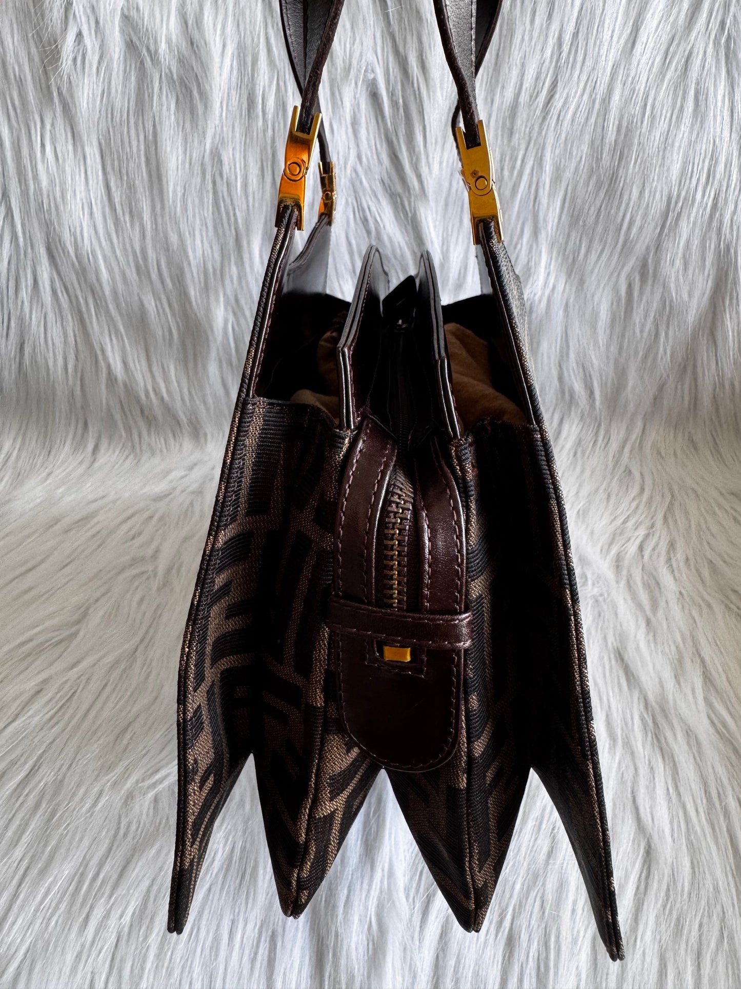 Fendi Zucca Canvas Shoulder Bag