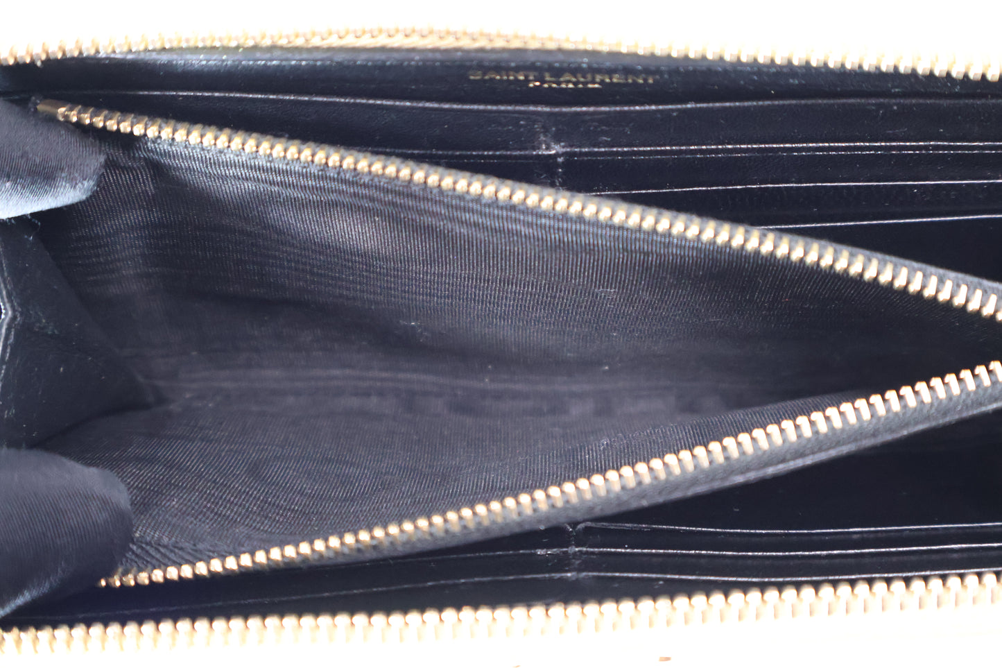 Saint Laurent Zip around long wallet -gold