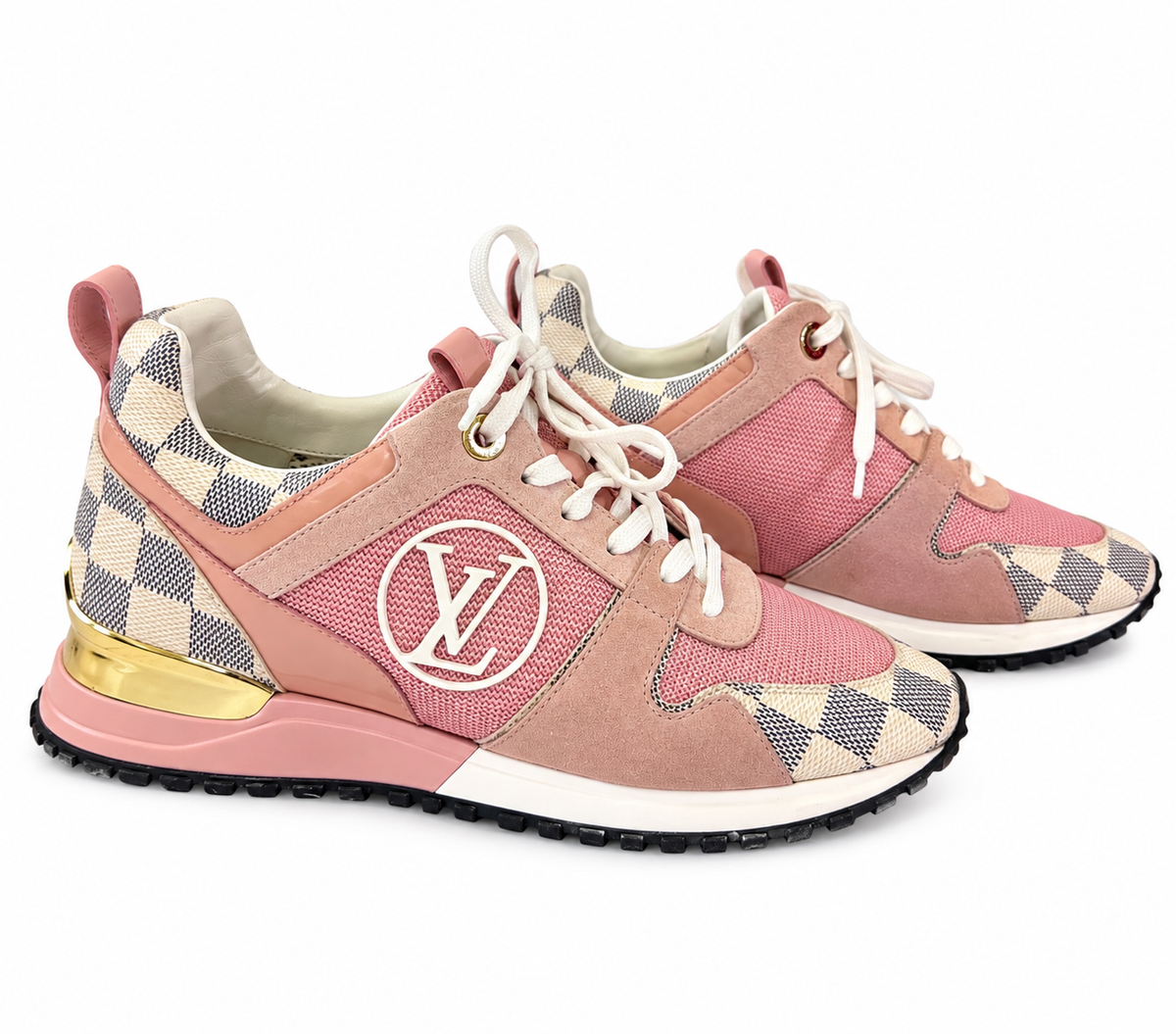 Louis Vuitton Run Away Pink Damier Azur Sneakers size 36