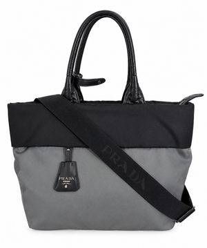 Prada Nylon Two Way Black & Gray Bag