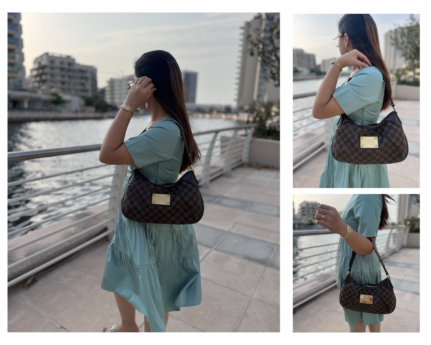 Louis Vuitton Damier Ebene Thames PM Shoulder Bag