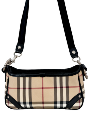 Burberry House Check mini baguette crossbody bag