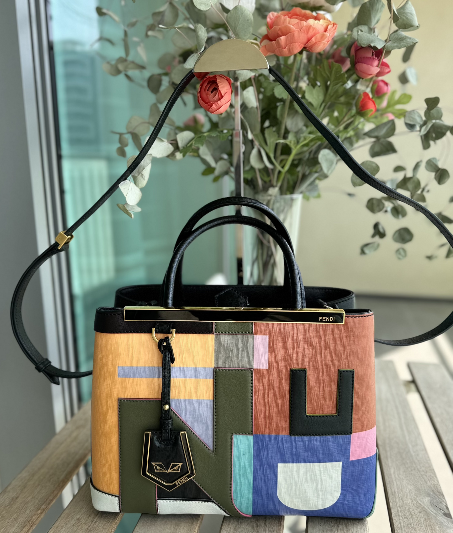 Fendi 2Jours Multicolor mini two-way bag