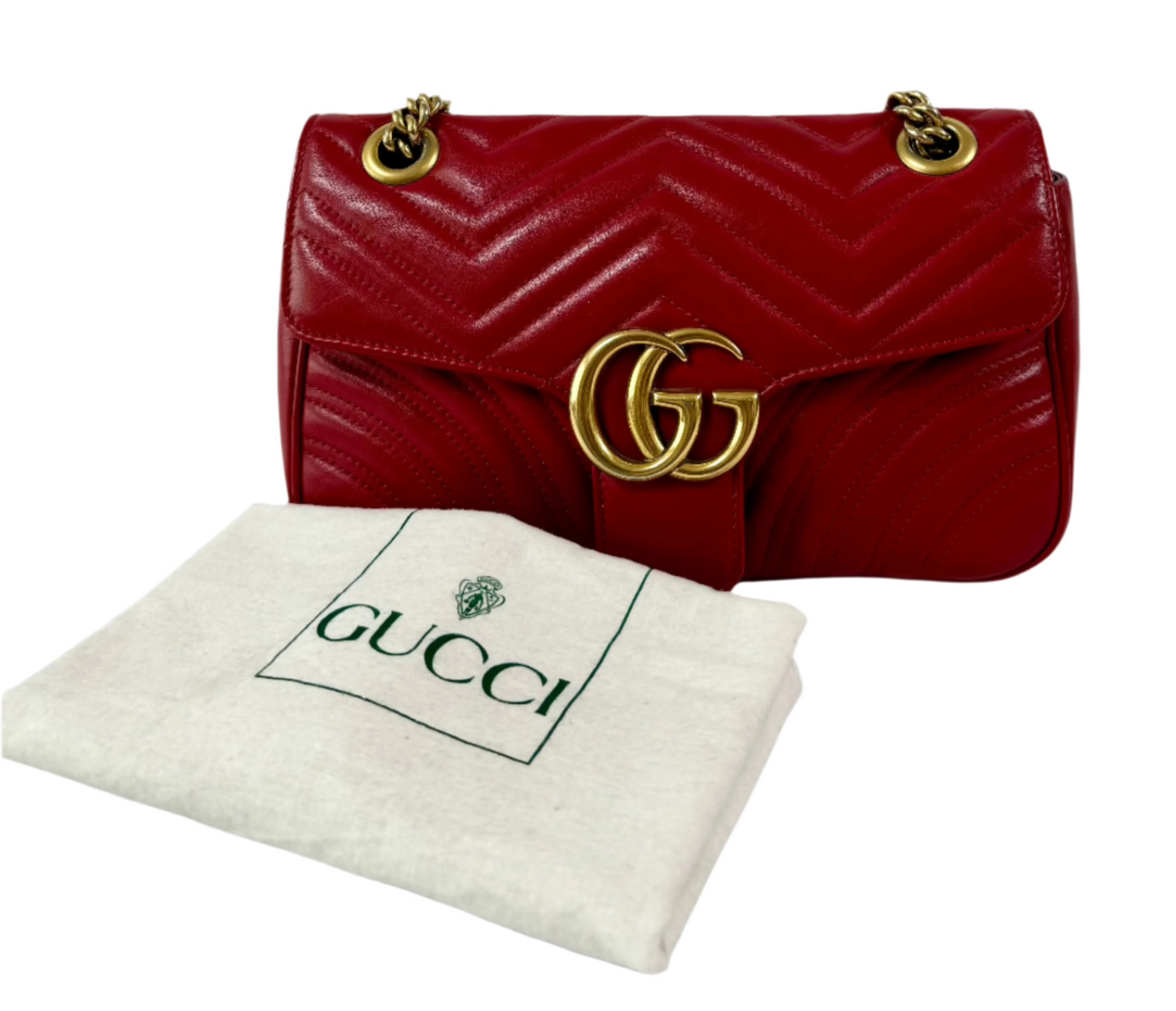 حقيبة كتف صغيرة Gucci GG Marmont - حمراء