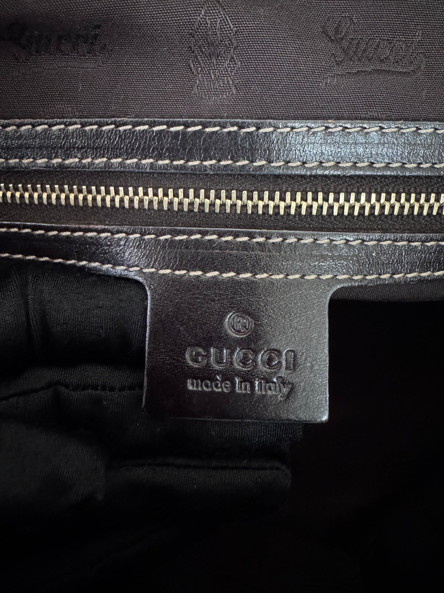 Gucci GG Horsebit Beige Canvas & Leather Tote