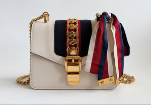 Gucci Sylvie White Mini Chain Bag