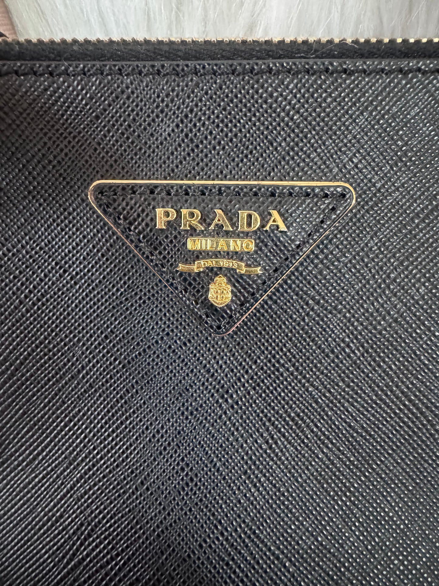 Prada Galleria Medium Black & Pink Saffiano Two way Bag