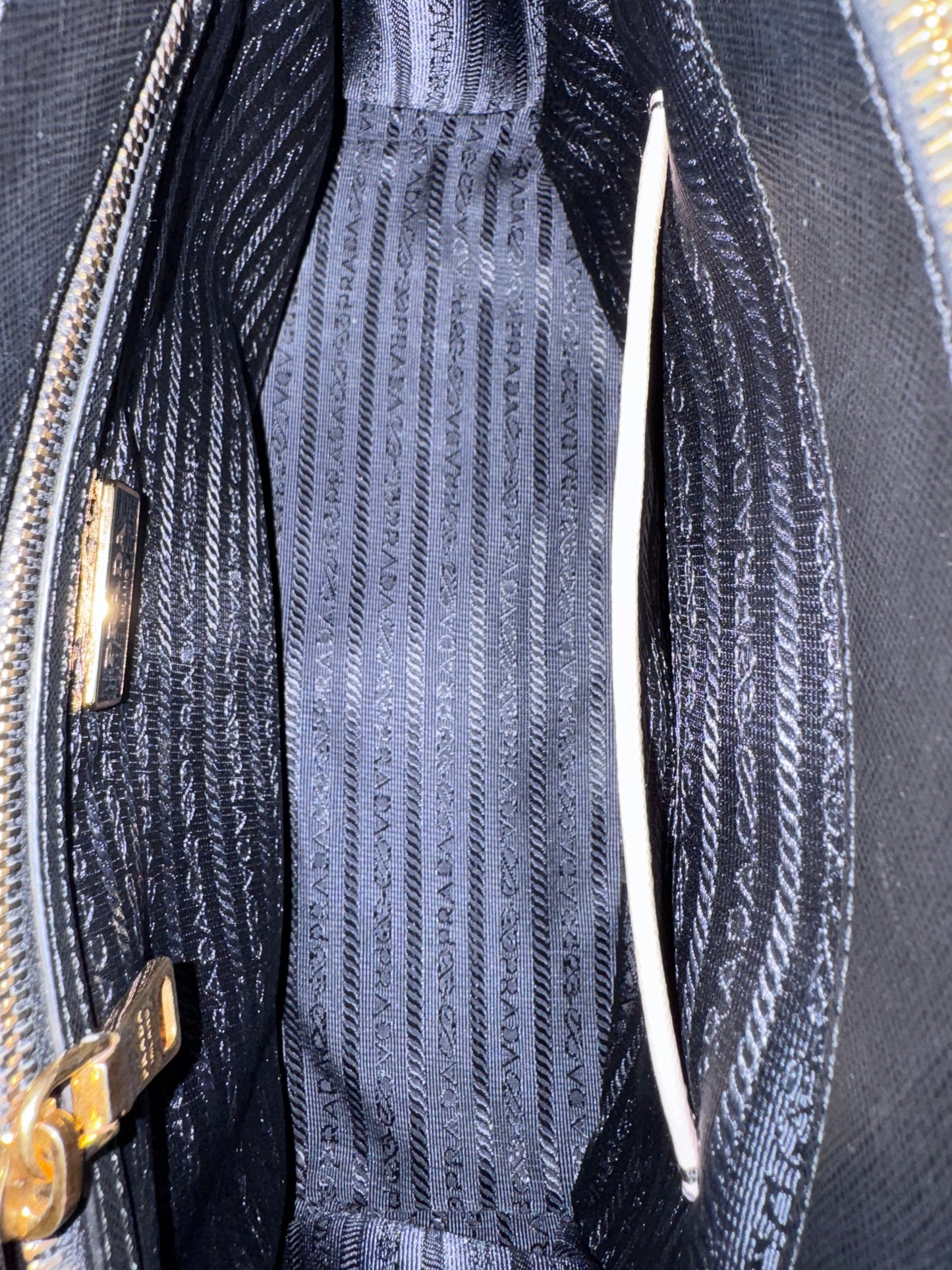 Prada Galleria Medium Black & Pink Saffiano Two way Bag
