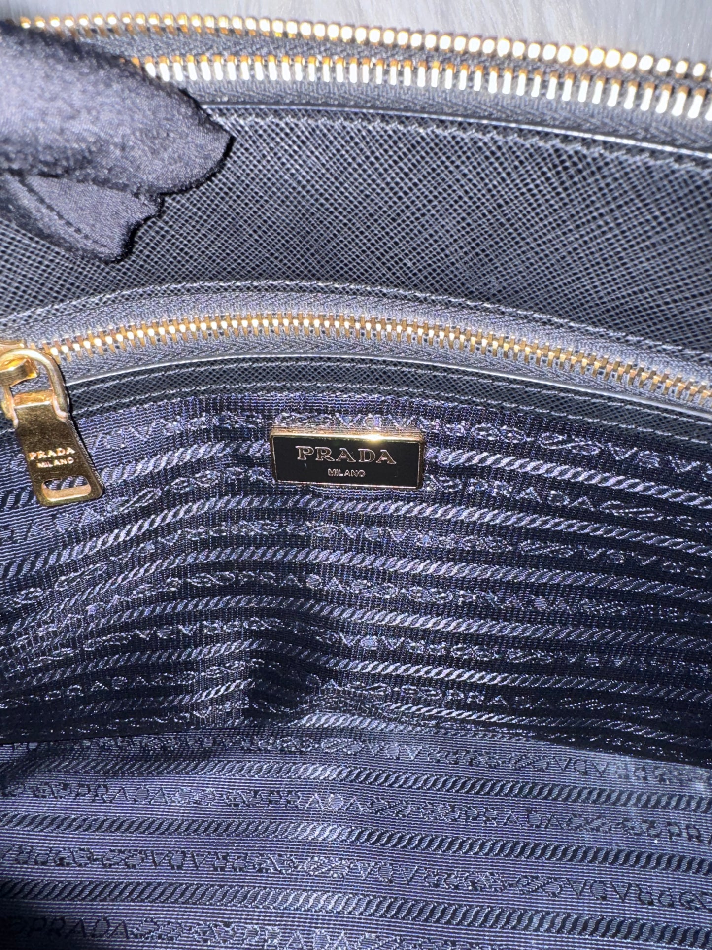 Prada Galleria Medium Black & Pink Saffiano Two way Bag