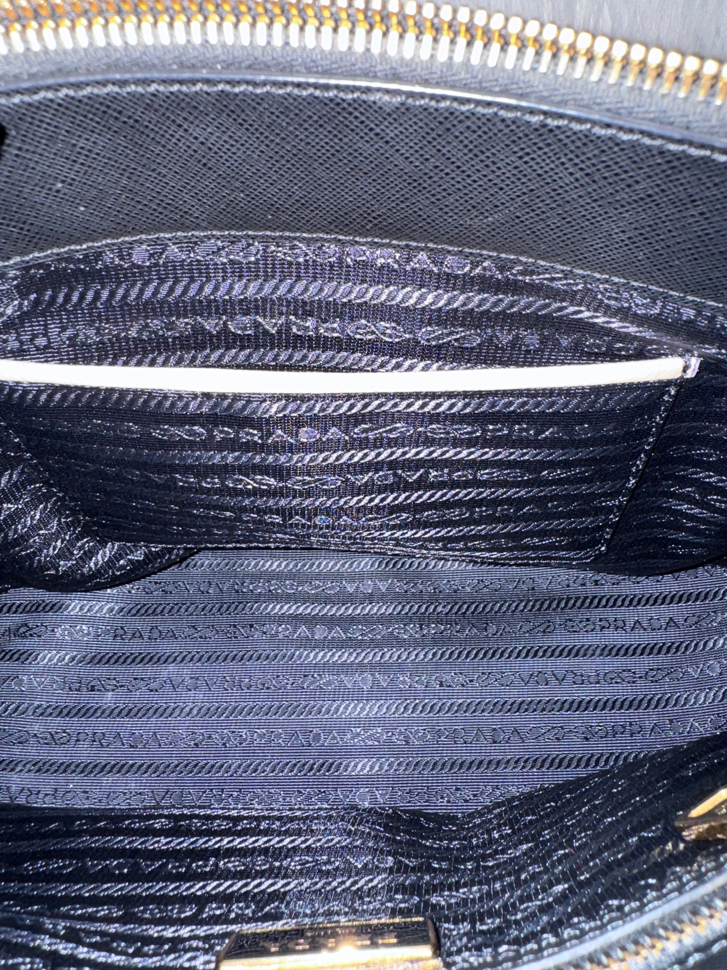Prada Galleria Medium Black & Pink Saffiano Two way Bag