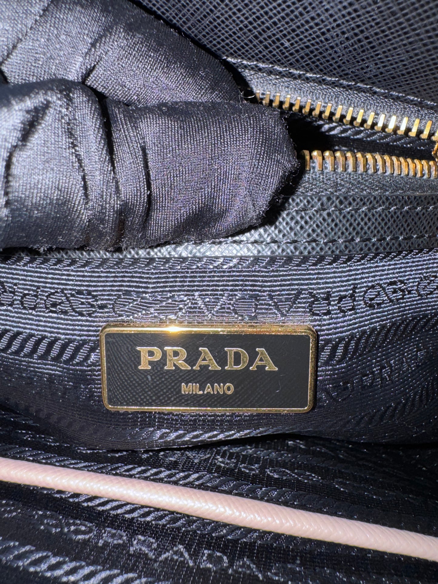 Prada Galleria Medium Black & Pink Saffiano Two way Bag