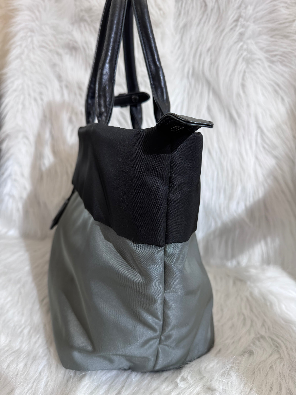 Prada Nylon Two Way Black & Gray Bag
