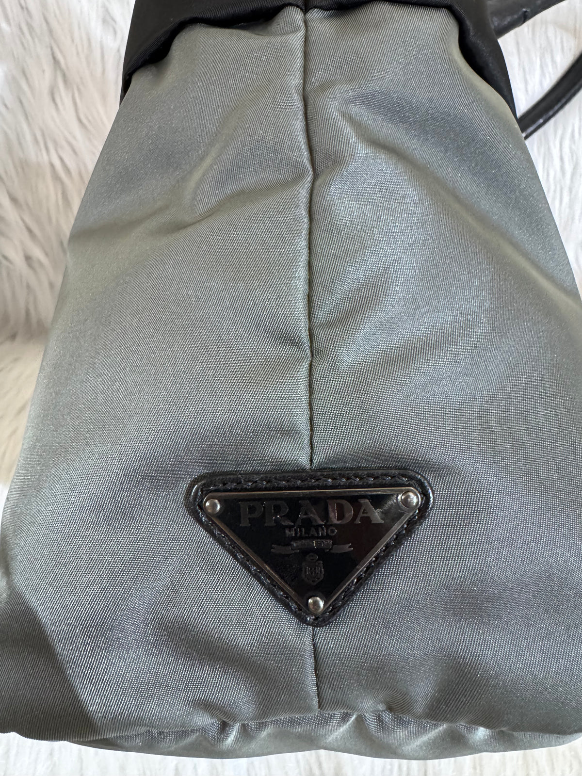Prada Nylon Two Way Black & Gray Bag